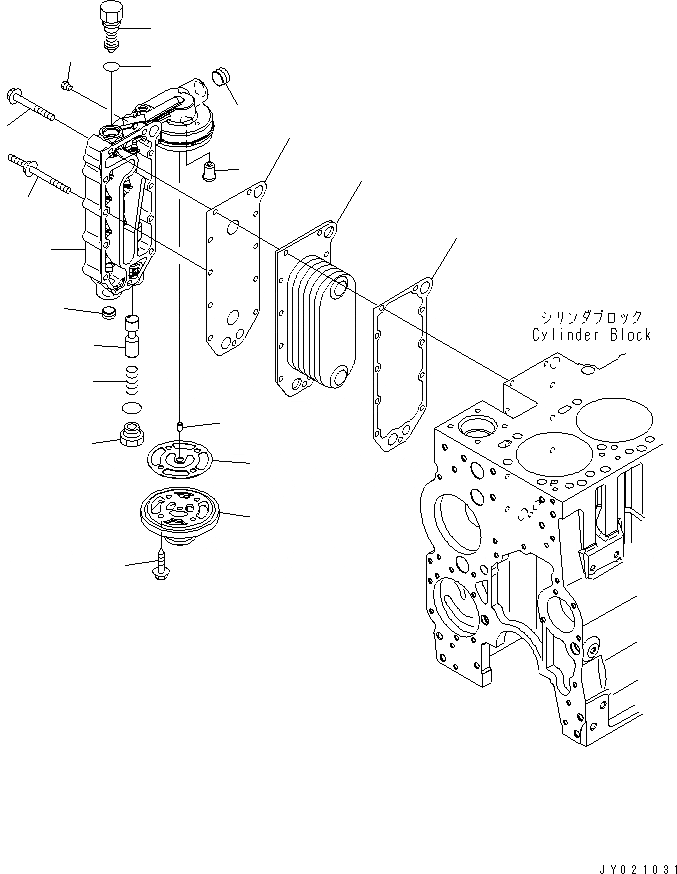 Схема запчастей Komatsu SAA6D114E-3AA-W - МАСЛООХЛАДИТЕЛЬ(№88-) ДВИГАТЕЛЬ