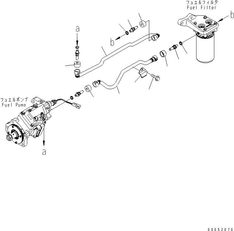 Схема запчастей Komatsu SAA6D114E-3AA-W - ТРУБЫ ТОПЛ. ФИЛЬТРА(№88-) ДВИГАТЕЛЬ