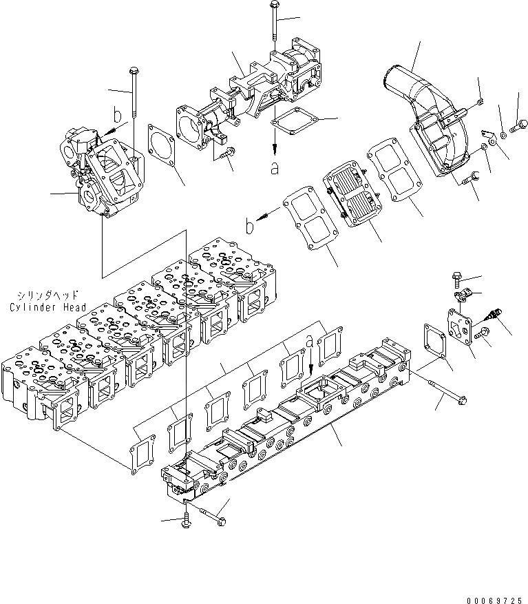 Схема запчастей Komatsu SAA6D125E-5CR-W - ТРУБОПРОВОД ВПУСКА ВОЗДУХА И СОЕДИН-Е ДВИГАТЕЛЬ