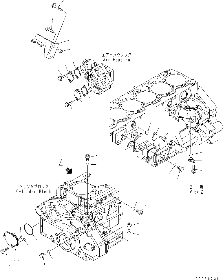 Схема запчастей Komatsu SAA6D125E-5CR-W - КРЫШКАДЛЯ EGR LESS ДВИГАТЕЛЬ
