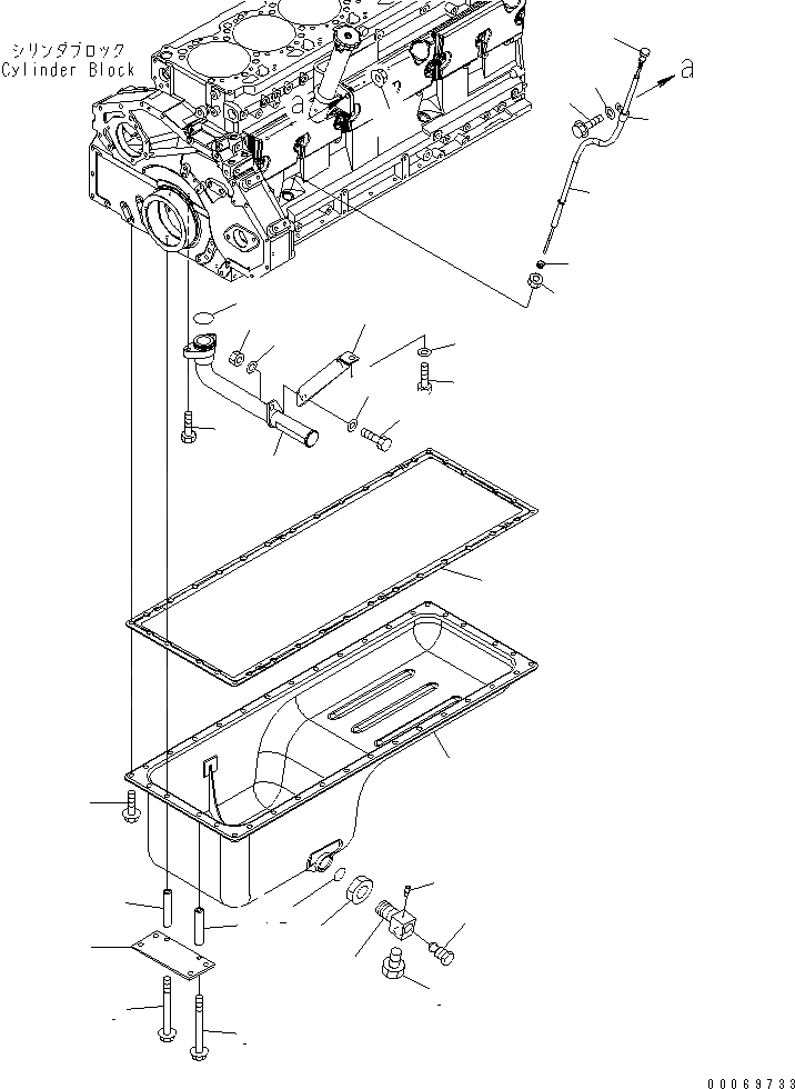 Схема запчастей Komatsu SAA6D125E-5CR-W - МАСЛЯНЫЙ ПОДДОН И ВСАСЫВАЮЩИЙ ПАТРУБОК ДВИГАТЕЛЬ