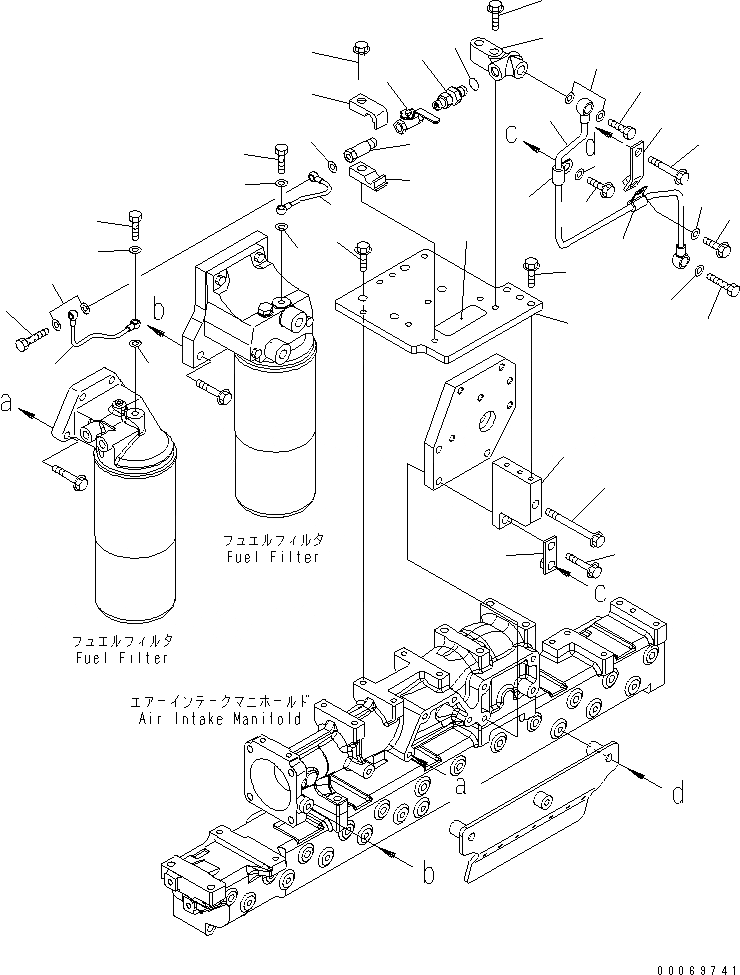 Схема запчастей Komatsu SAA6D125E-5CR-W - ТОПЛИВН. ВОЗДУШН. ВЕНТИЛЯЦИЯ ДВИГАТЕЛЬ