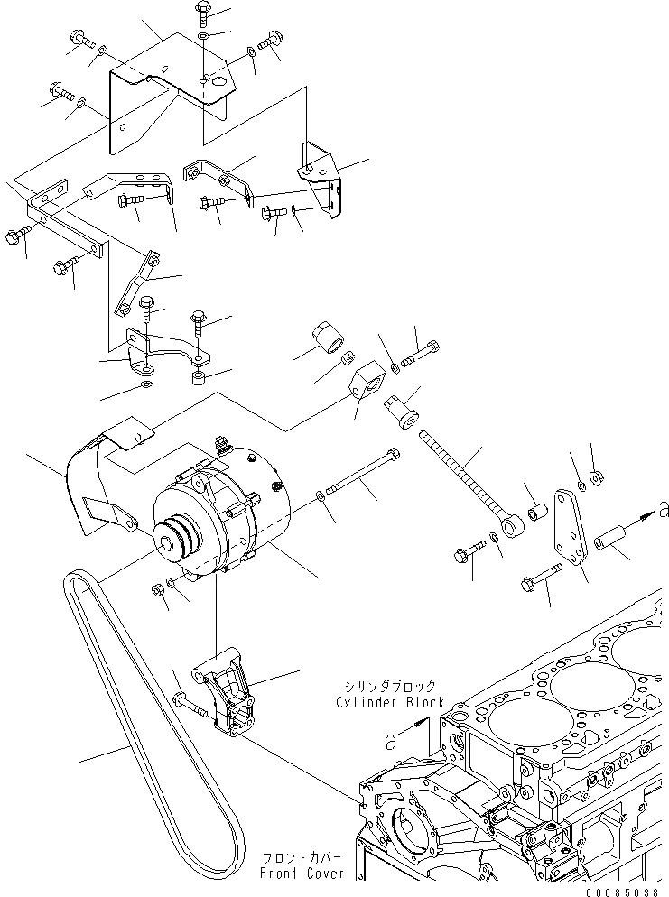 Схема запчастей Komatsu SAA6D125E-5CR-W - ГЕНЕРАТОР И КРЕПЛЕНИЕ (7A) (ЗАПЫЛЕНН СПЕЦ-Я.)(№89-) ДВИГАТЕЛЬ