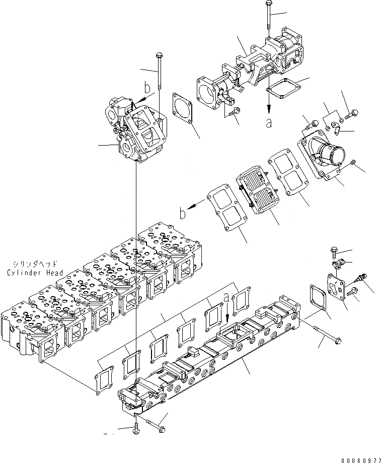 Схема запчастей Komatsu SAA6D125E-5BR-W - ТРУБОПРОВОД ВПУСКА ВОЗДУХА И СОЕДИН-Е ДВИГАТЕЛЬ
