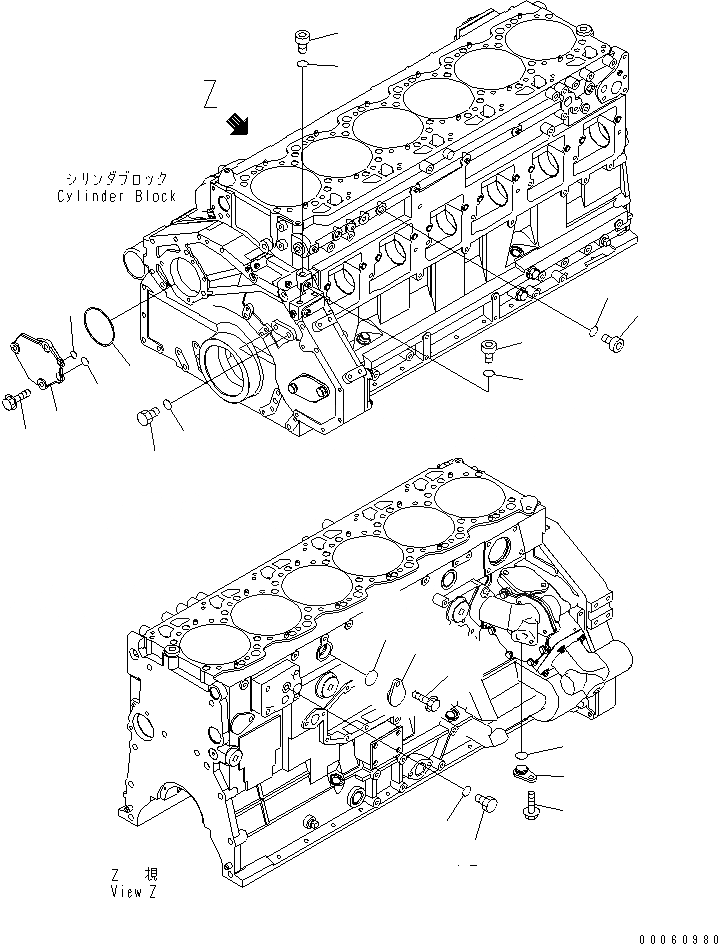 Схема запчастей Komatsu SAA6D125E-5BR-W - КРЫШКАДЛЯ EGR LESS ДВИГАТЕЛЬ