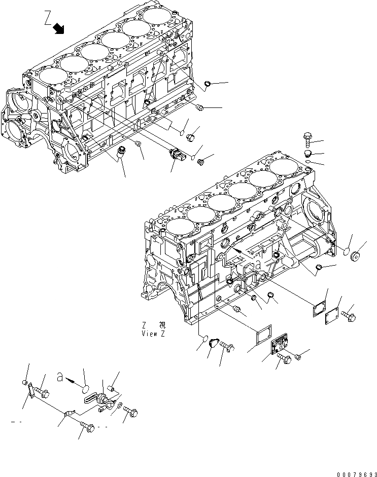 Схема запчастей Komatsu SAA6D125E-5BR-W - ЭЛЕМЕНТЫ БЛОКА ЦИЛИНДРОВ (МАСЛ. ПЕРЕКЛЮЧАТЕЛЬ ДАВЛЕНИЯAND ПОДОГРЕВАТЕЛЬ ХЛАДАГЕНТА ) (ХОЛОДН. МЕСТН. A СПЕЦ-Я.) ДВИГАТЕЛЬ