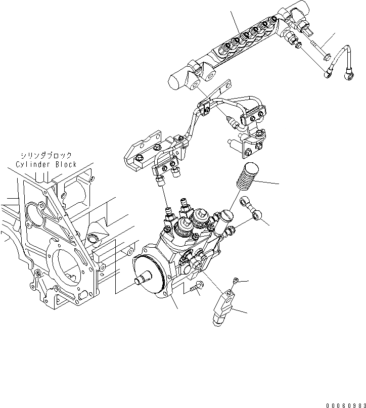 Схема запчастей Komatsu SAA6D125E-5BR-W - ТОПЛИВН. НАСОС И COMMON RAIL ДВИГАТЕЛЬ