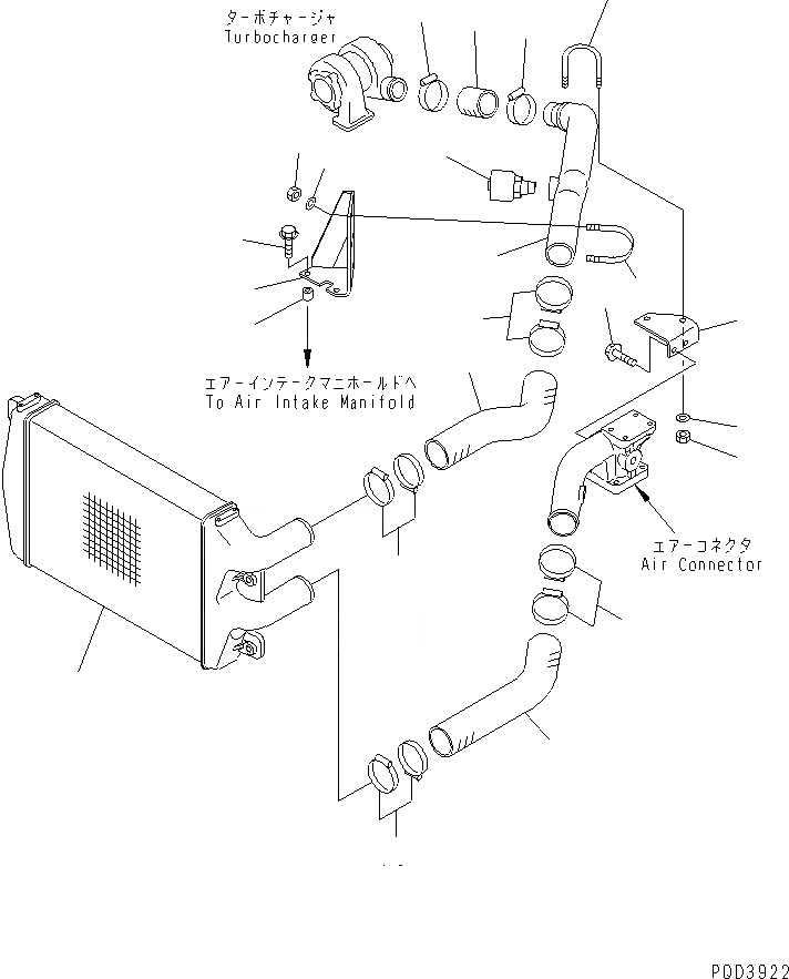 Схема запчастей Komatsu SAA6D95LE-1C - ПОСЛЕОХЛАДИТЕЛЬ(№87-8) ДВИГАТЕЛЬ