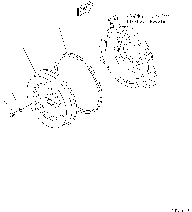 Схема запчастей Komatsu SAA6D95LE-1C - МАХОВИК(№87-) ДВИГАТЕЛЬ