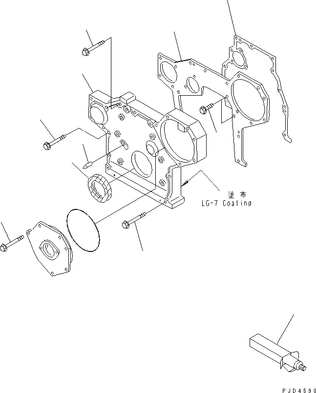 Схема запчастей Komatsu SAA6D95LE-1C-LT - ПЕРЕДН. COVER¤ ОСНОВ.(№7-) ДВИГАТЕЛЬ
