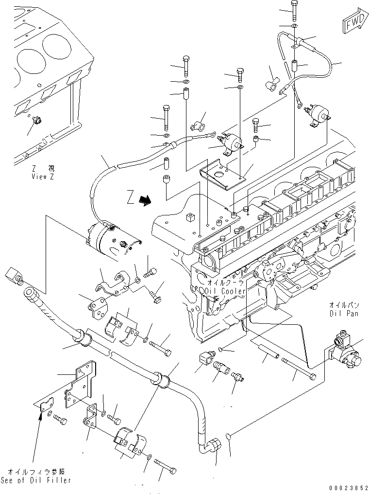 Схема запчастей Komatsu SDA12V140E-1D - PRELUBE МАСЛ. НАСОС И БЫСТР. ЗАПРАВ. СИСТЕМА КОМПОНЕНТЫ ДВИГАТЕЛЬ