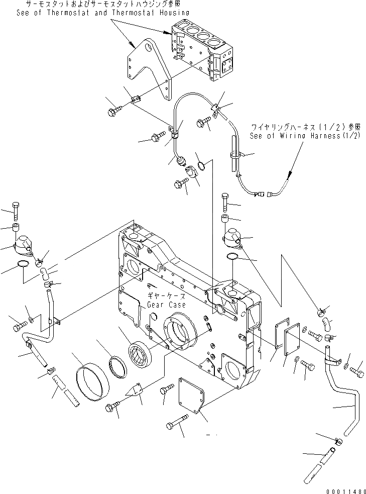 Схема запчастей Komatsu SDA12V140E-1D-D - САПУН И ПЕРЕДН. УПЛОТНЕНИЕ ДВИГАТЕЛЬ