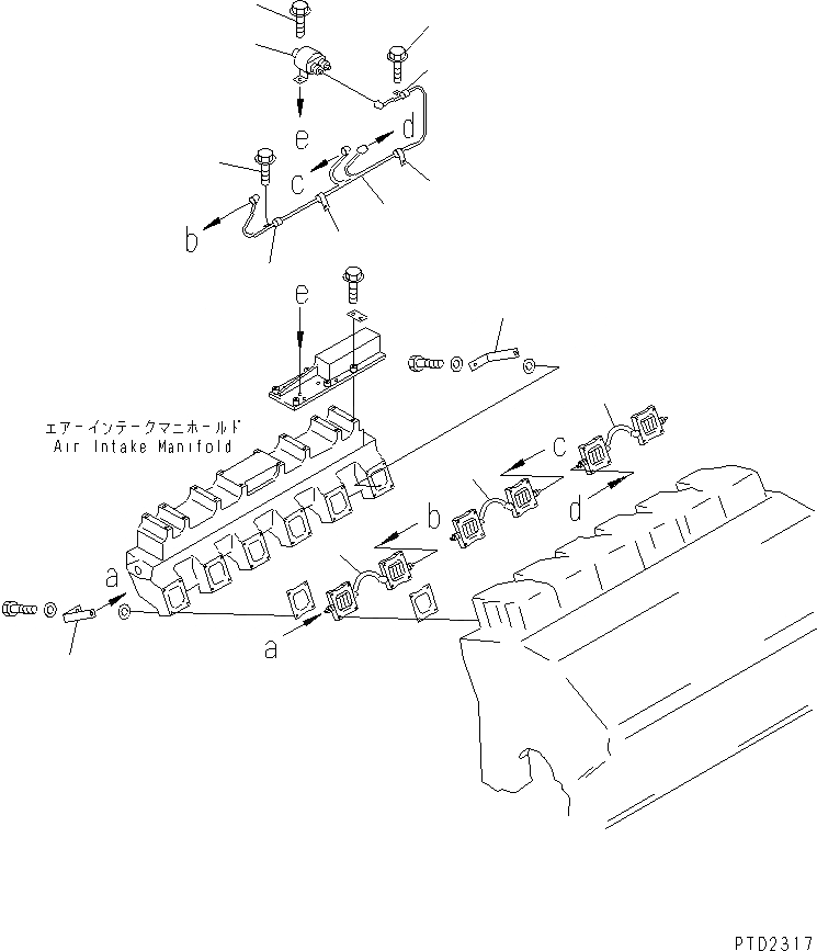 Схема запчастей Komatsu SDA12V140E-1D-D - ВЫКЛЮЧАТЕЛЬ ПОДОГРЕВАТЕЛЯ (/) (ПРАВ. ГРУПП.) ДВИГАТЕЛЬ