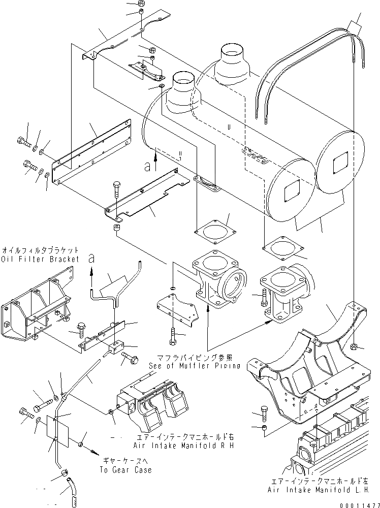Схема запчастей Komatsu SDA12V140E-1D-D - ГЛУШИТЕЛЬ ДВИГАТЕЛЬ