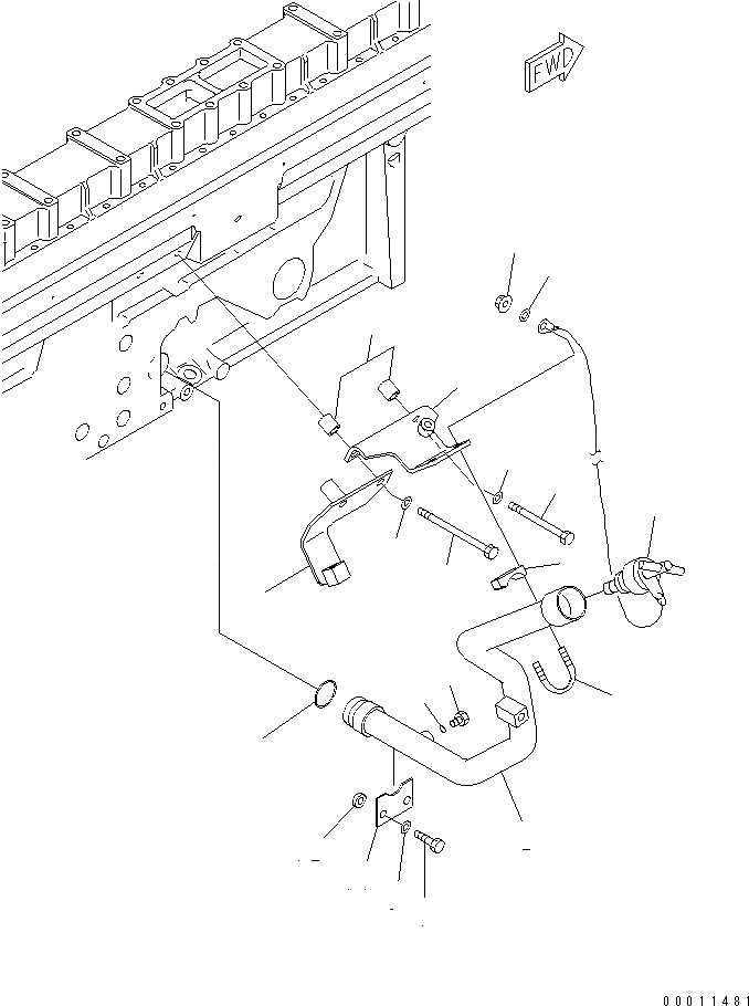 Схема запчастей Komatsu SDA12V140E-1D-D - МАСЛОНАЛИВНОЙ ПАТРУБОК ДВИГАТЕЛЬ