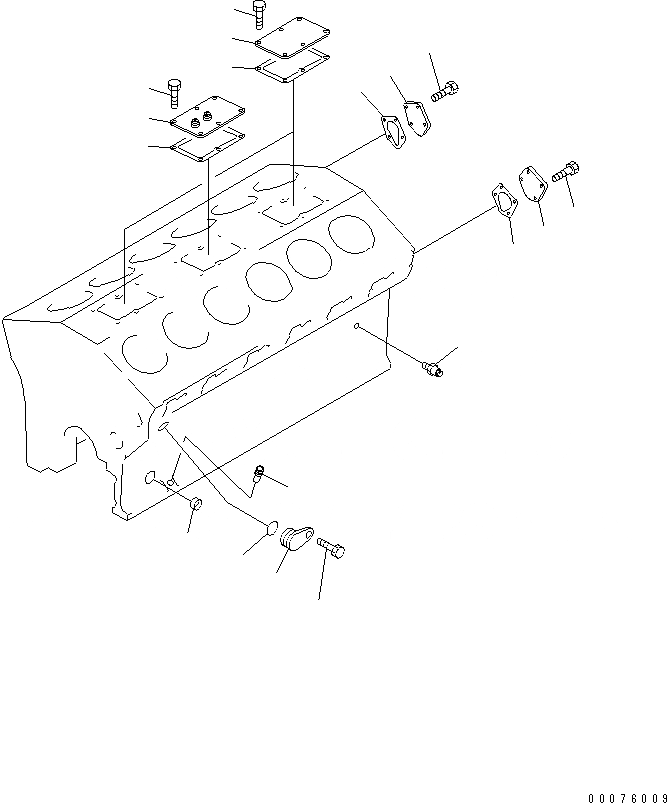 Схема запчастей Komatsu SDA12V140-1B-A - ЗАГЛУШКА БЛОКА ЦИЛИНДРОВ(№89-) ДВИГАТЕЛЬ