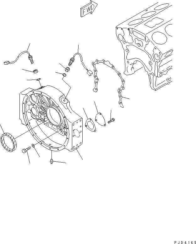 Схема запчастей Komatsu SDA12V140-1B-A - КАРТЕР МАХОВИКА(№-8) ДВИГАТЕЛЬ
