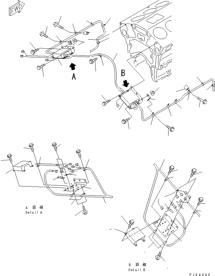 Схема запчастей Komatsu SDA12V140-1B-A - ЭЛЕКТР. ЭЛЕКТРОПРОВОДКА (ДЛЯ EC REGULATION)(№7-) ДВИГАТЕЛЬ