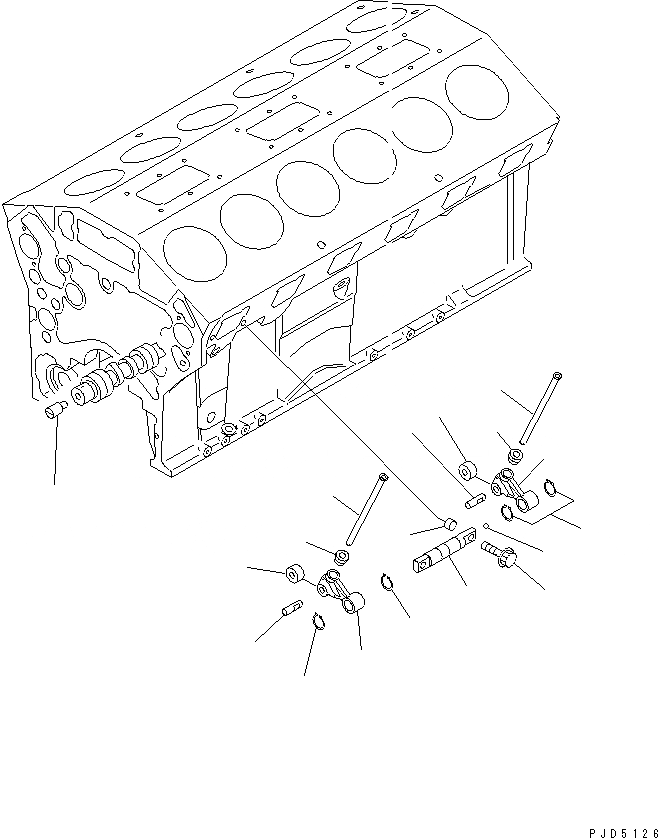 Схема запчастей Komatsu SDA12V140-1C-A - ТОЛКАТЕЛЬ КЛАПАНА (ДЛЯ D7A)(№89-) ДВИГАТЕЛЬ