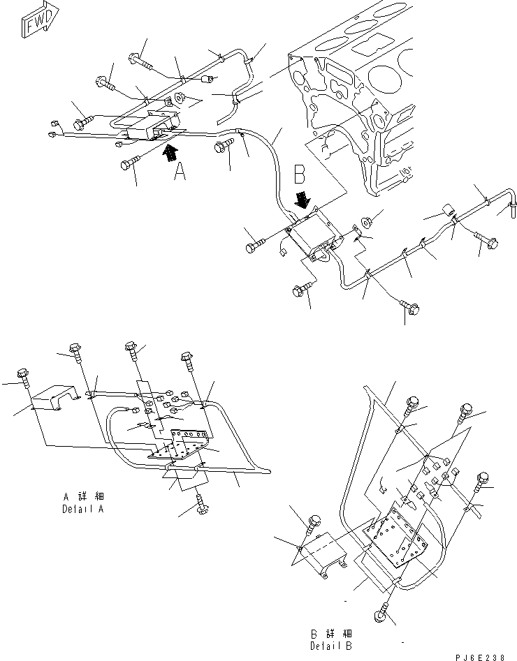 Схема запчастей Komatsu SDA12V140-1C-A - ЭЛЕКТР. ЭЛЕКТРОПРОВОДКА (КРОМЕ ЯПОН.) (ДЛЯ ОГРАНИЧЕНИЯ ПО ВЫБРОСУ ЕВРОП.)(№9-) ДВИГАТЕЛЬ