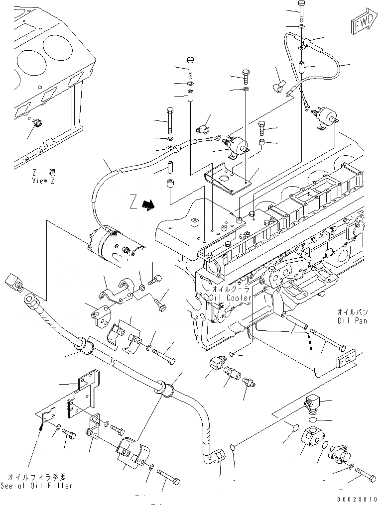 Схема запчастей Komatsu SDA12V140E-1D-A - PRELUBE МАСЛ. НАСОС КОМПОНЕНТЫ(№7-) ДВИГАТЕЛЬ