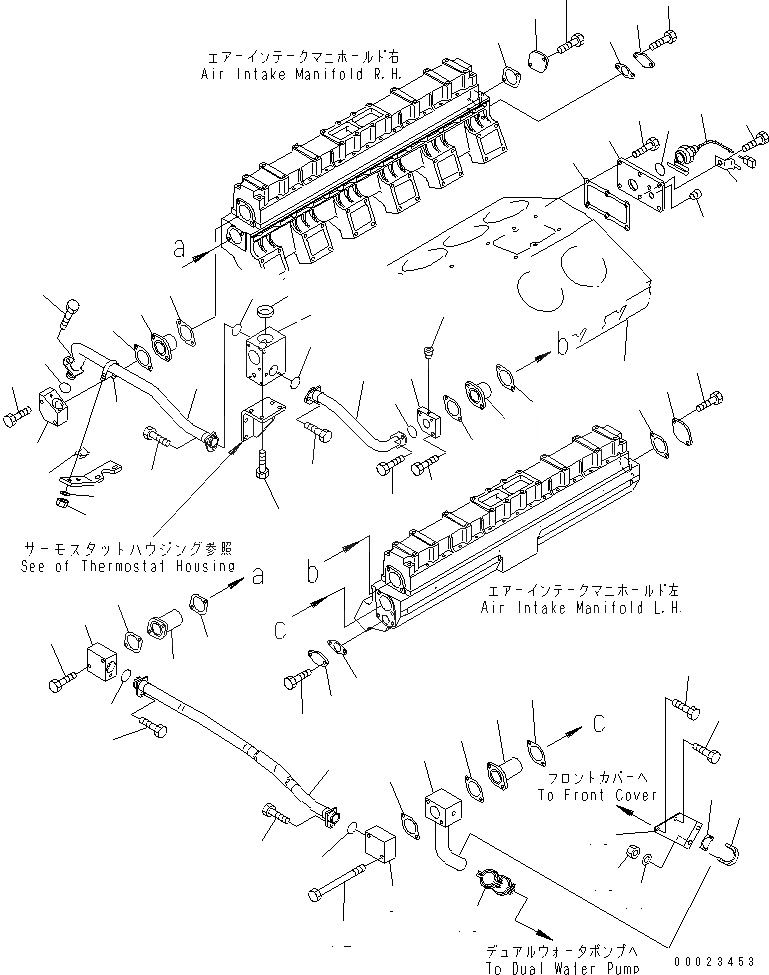 Схема запчастей Komatsu SDA12V140E-1D-AD - ПОСЛЕОХЛАДИТЕЛЬ ВОДН. ГИДРОЛИНИЯ (МОРОЗОУСТОЙЧИВ. СПЕЦИФИКАЦИЯ.)(№7-) ДВИГАТЕЛЬ