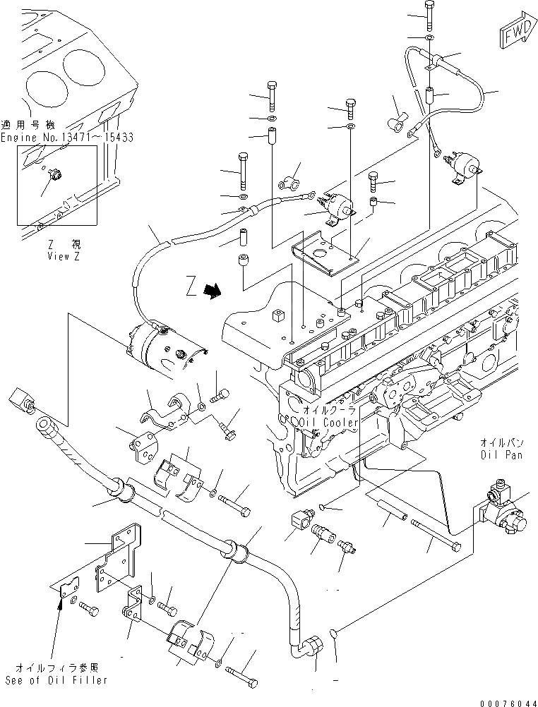 Схема запчастей Komatsu SDA12V140E-1D-AD - PRE LUBE МАСЛ. НАСОС И БЫСТР. ЗАПРАВ. СИСТЕМА КОМПОНЕНТЫ(№7-) ДВИГАТЕЛЬ