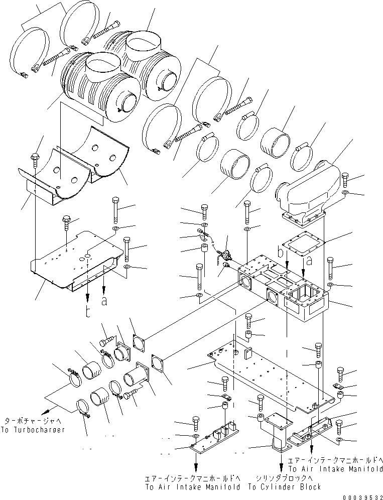 Схема запчастей Komatsu SDA12V140E-1D-DH - ВОЗДУХООЧИСТИТЕЛЬ КРЕПЛЕНИЕ(№-) ДВИГАТЕЛЬ