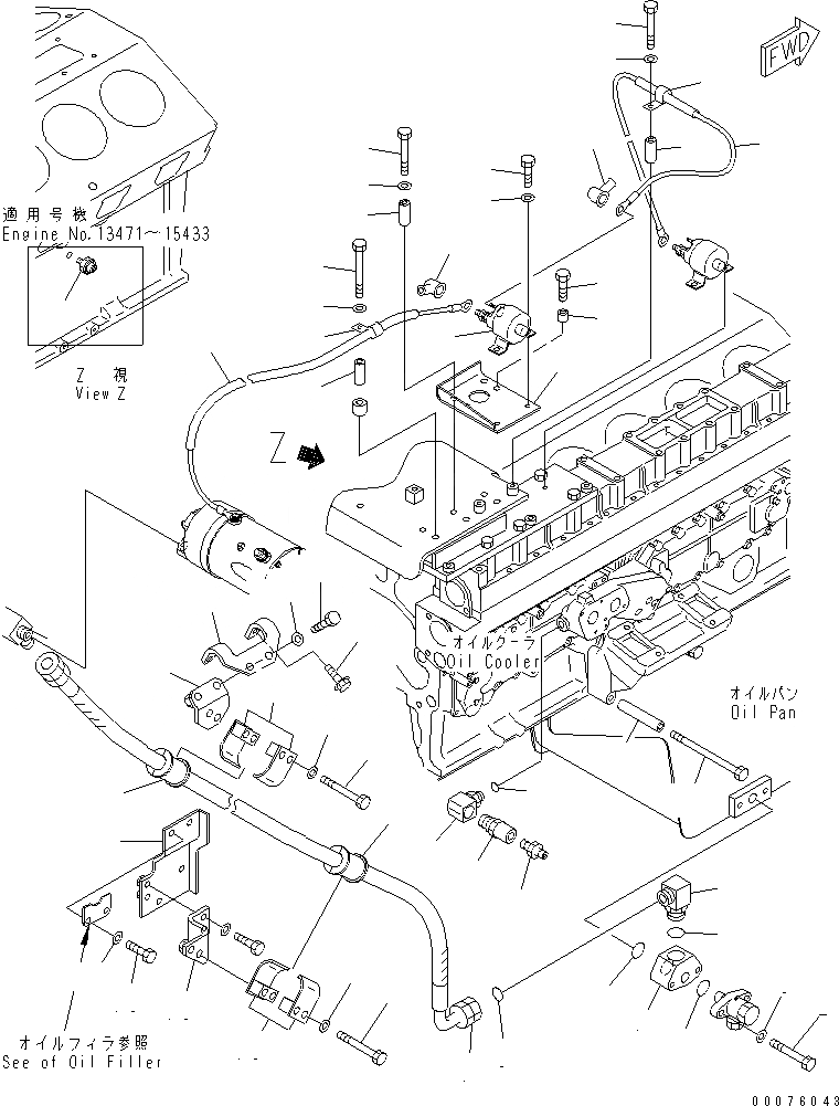 Схема запчастей Komatsu SDA12V140E-1D-DH - PRELUBE МАСЛ. НАСОС КОМПОНЕНТЫ(№7-) ДВИГАТЕЛЬ