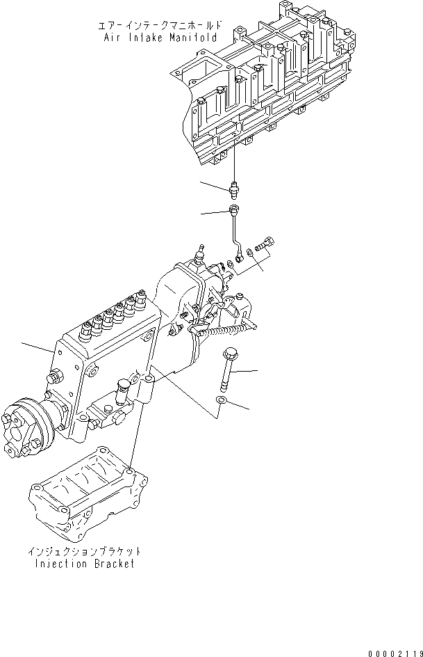 Схема запчастей Komatsu SDA6D140E-2E-9 - КРЕПЛЕНИЕ ТОПЛ. НАСОСА (МОРОЗОУСТОЙЧИВ. СПЕЦИФИКАЦИЯ)(№-) ДВИГАТЕЛЬ