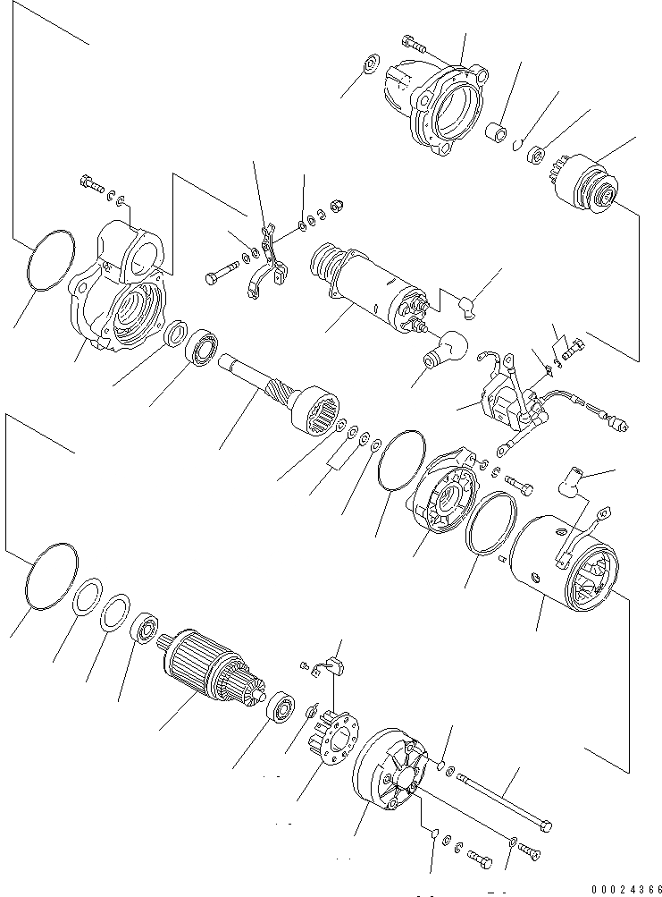 Схема запчастей Komatsu SDA6D140E-2E-9 - СТАРТЕР (KW) (ВНУТР. ЧАСТИ)(№-) ДВИГАТЕЛЬ