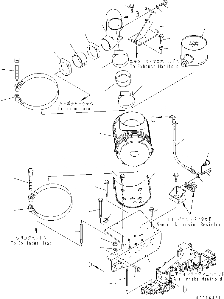 Схема запчастей Komatsu SDA6D140E-3H-9 - ВОЗДУХООЧИСТИТЕЛЬ (LANDFILL СПЕЦ-Я.)(№-) ДВИГАТЕЛЬ