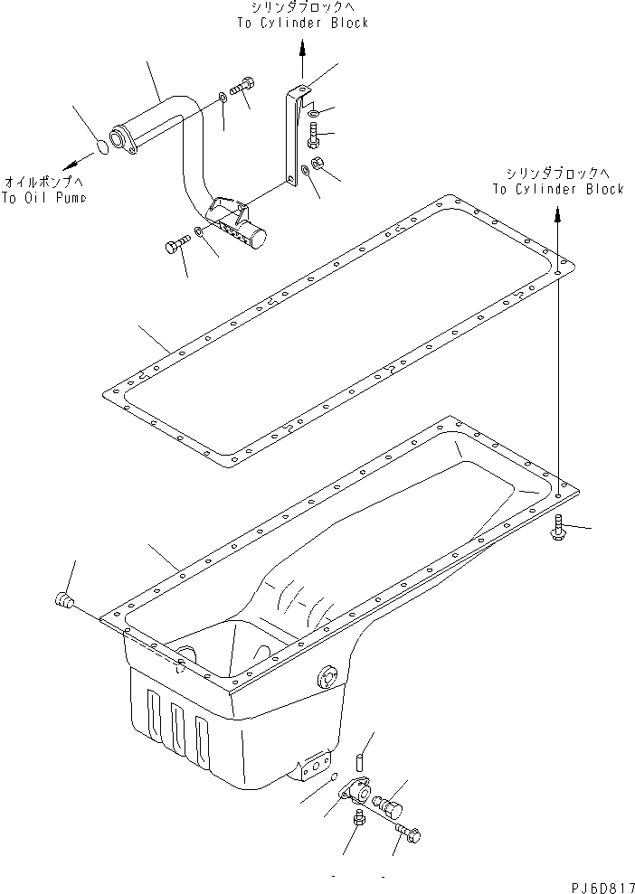 Схема запчастей Komatsu SDA6D140E-3H-9 - МАСЛЯНЫЙ ПОДДОН И ВСАСЫВАЮЩИЙ ПАТРУБОК(№78-) ДВИГАТЕЛЬ