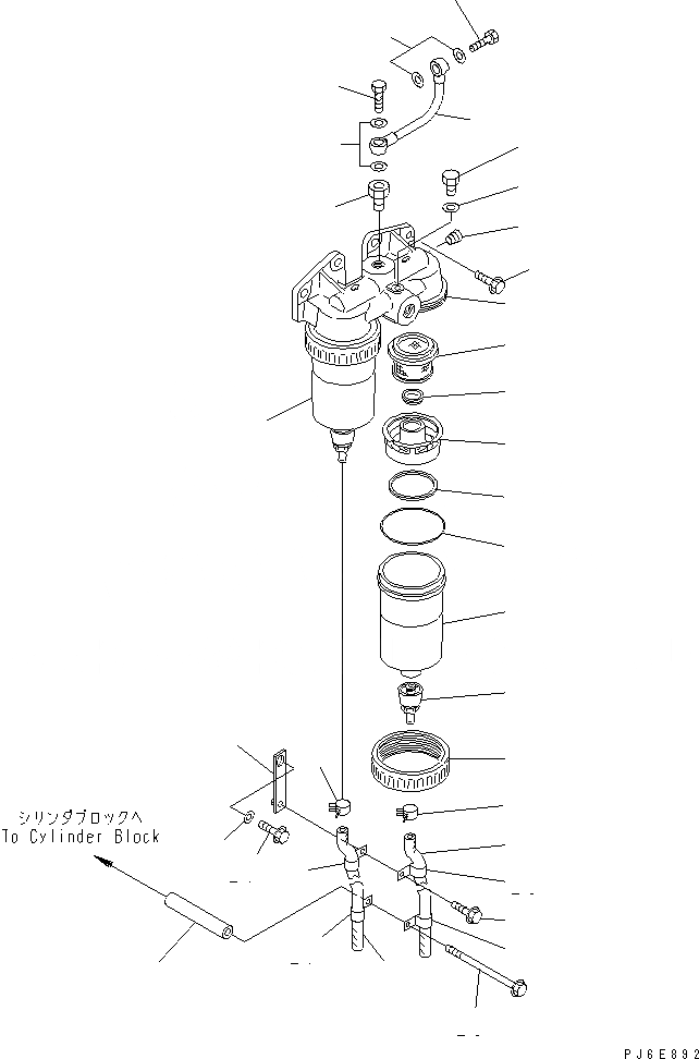 Схема запчастей Komatsu SDA6D140E-3H-9 - ВОДООТДЕЛИТЕЛЬ(№78-) ДВИГАТЕЛЬ