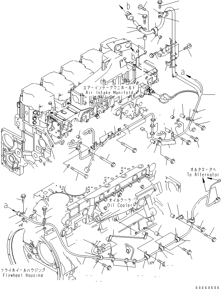 Схема запчастей Komatsu SDA6D140E-3H-9 - ЭЛЕКТРОПРОВОДКА (/) ДАТЧИК(№8-) ДВИГАТЕЛЬ