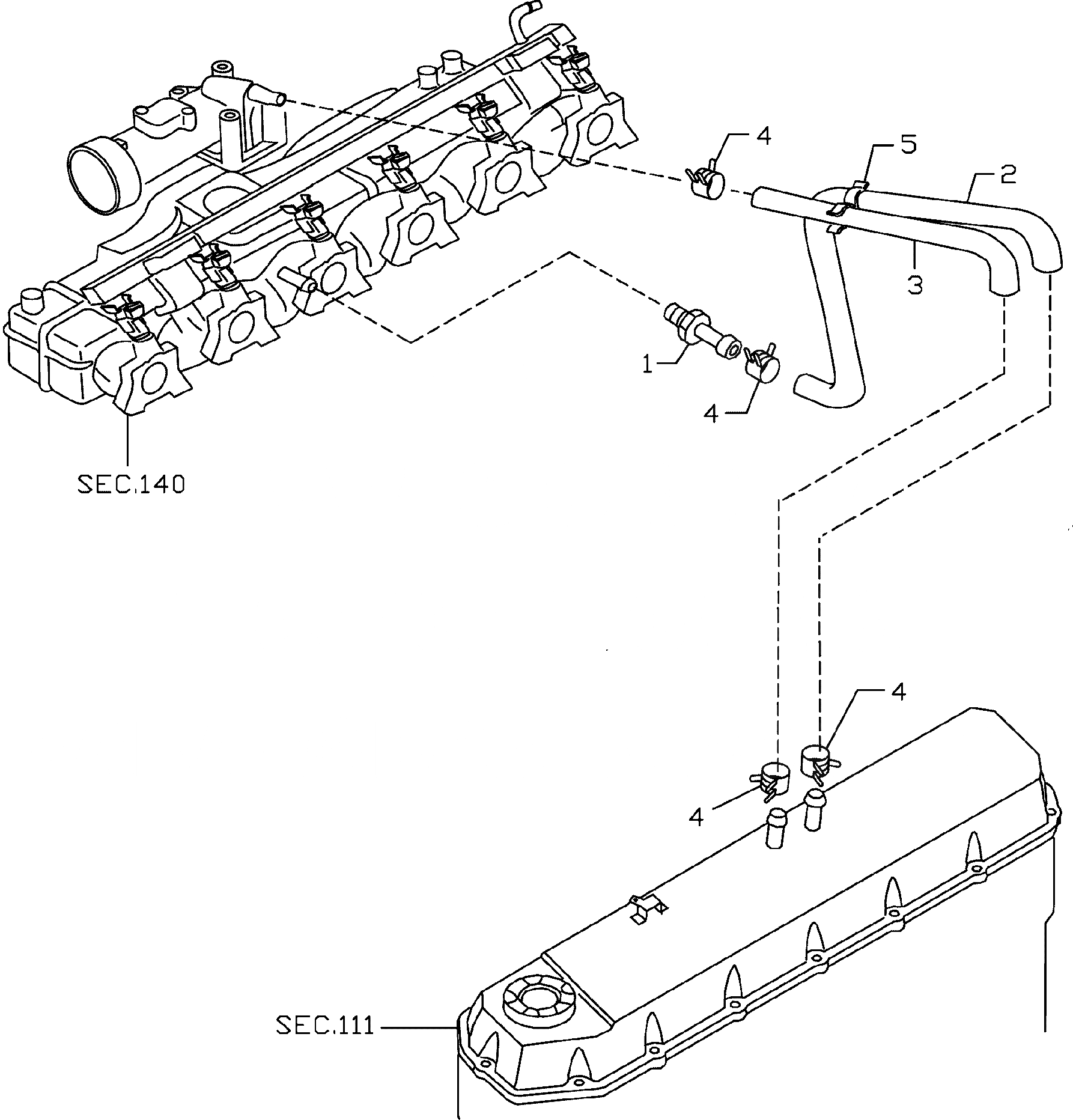 Схема запчастей Komatsu TB45-1 - CRANK КОРПУС ВЕНТИЛЯТОРILATION ДВИГАТЕЛЬ