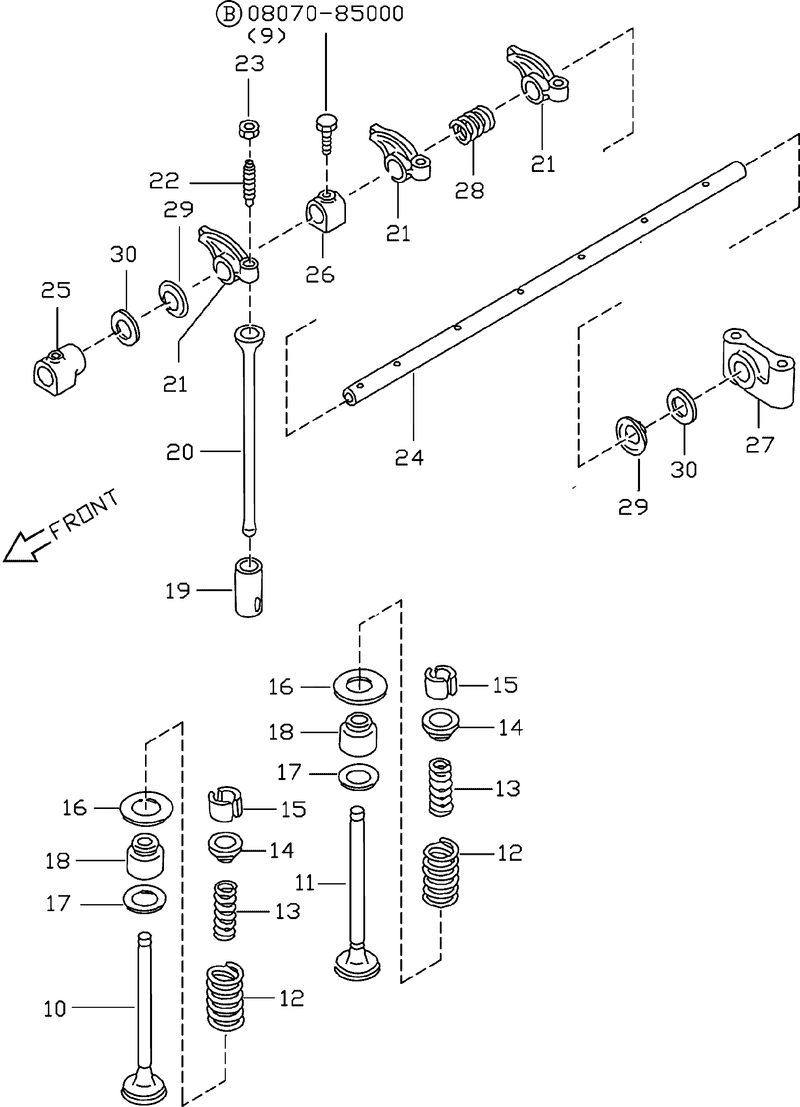 Схема запчастей Komatsu TB45-1 - РАСПРЕДВАЛ И КЛАПАН MECHANISH (/) ДВИГАТЕЛЬ