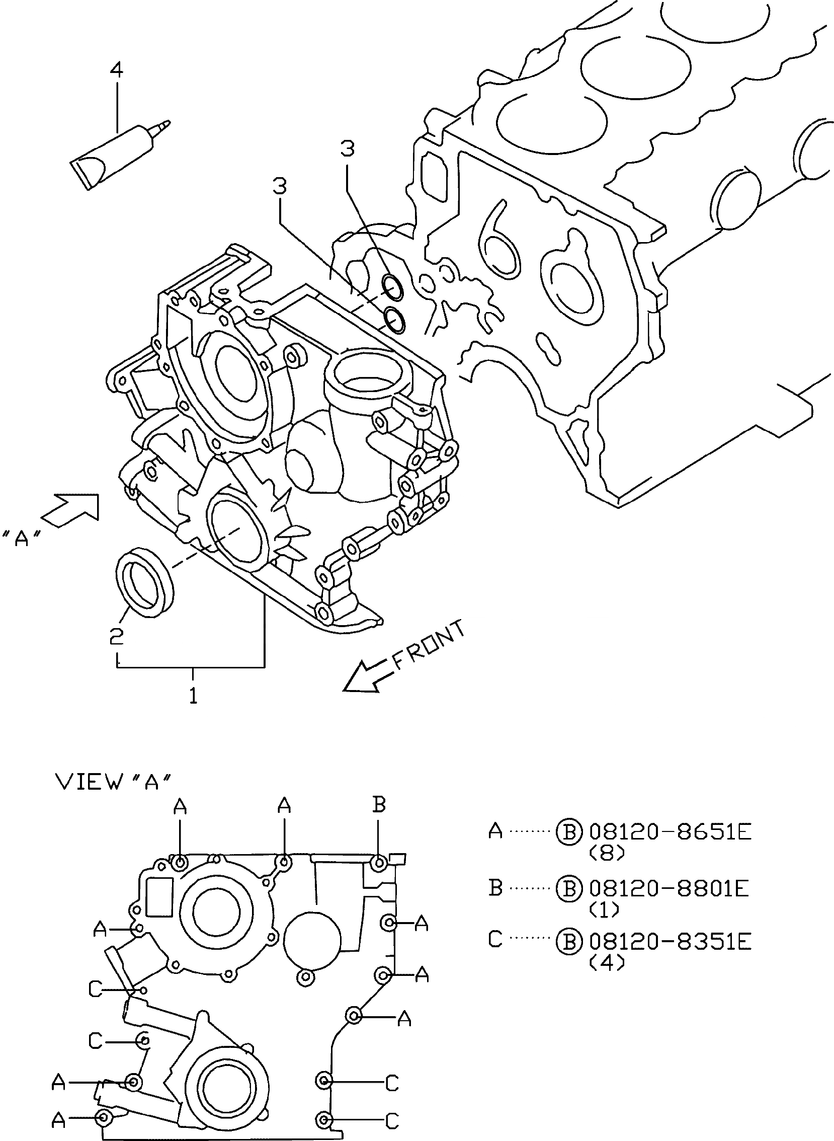 Схема запчастей Komatsu TB45-1 - ПЕРЕДН. КРЫШКАAND ФИТТИНГ ДВИГАТЕЛЬ