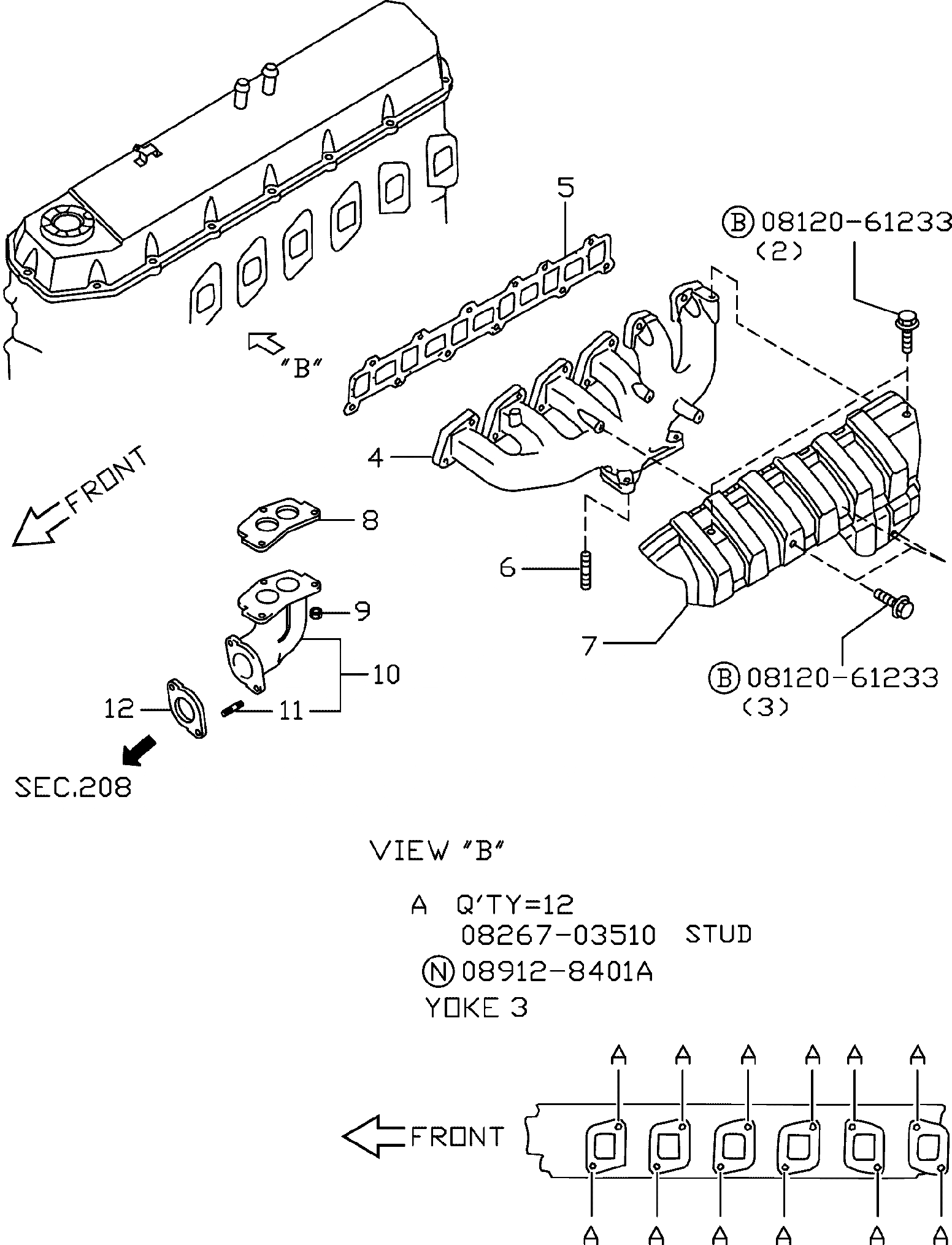 Схема запчастей Komatsu TB45-1 - КОЛЛЕКТОР (/) ДВИГАТЕЛЬ