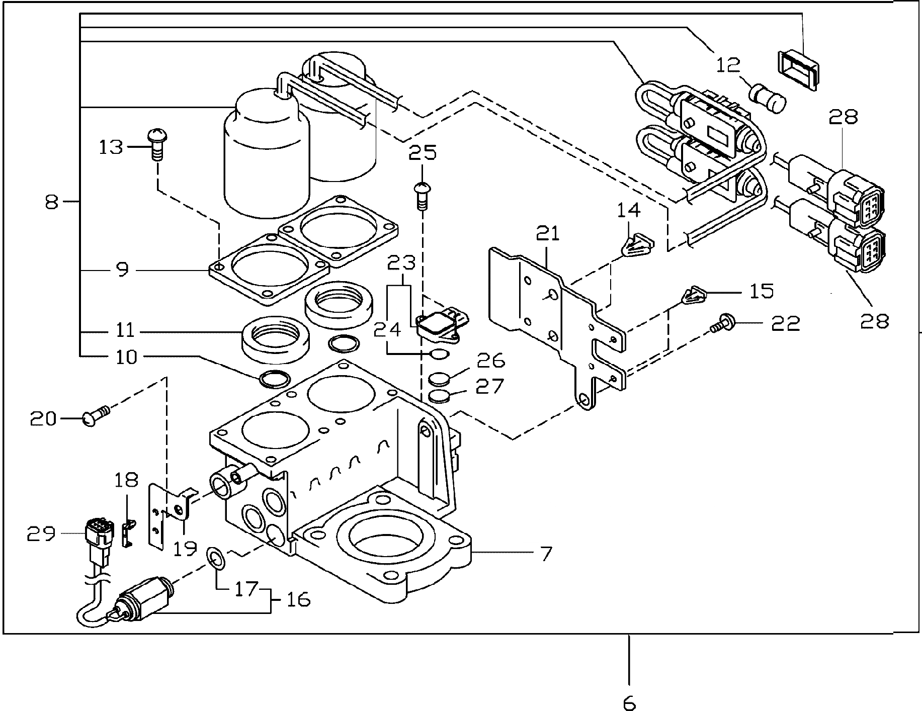 Схема запчастей Komatsu TB45-1 - ТОПЛИВН. ФИЛЬТР И ТОПЛИВН. ШЛАНГИ (/) (GY9¤9) ДВИГАТЕЛЬ
