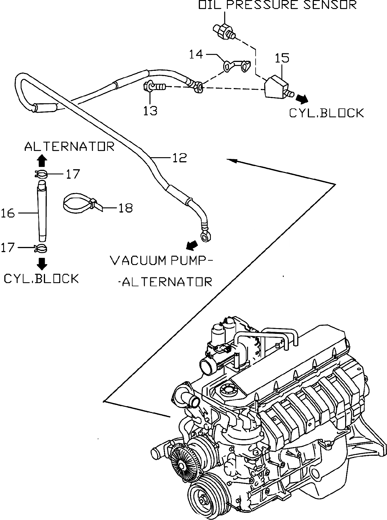 Схема запчастей Komatsu TB45-1 - VACUUM НАСОС (/) (GY9¤9¤9) ДВИГАТЕЛЬ
