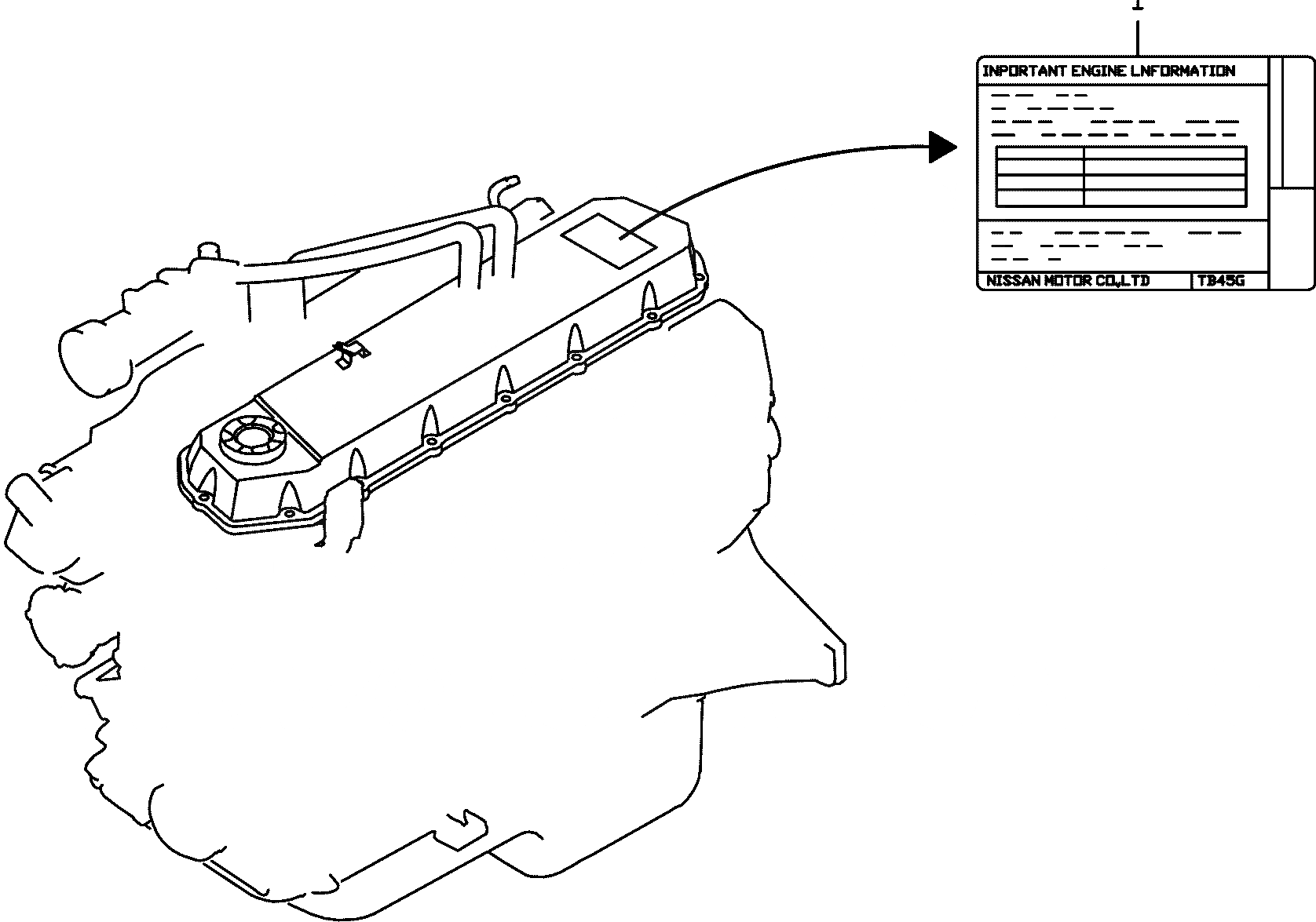 Схема запчастей Komatsu TB45-1 - ПРЕДУПРЕЖДАЮЩ. МАРКИРОВКА И LABEL ДВИГАТЕЛЬ