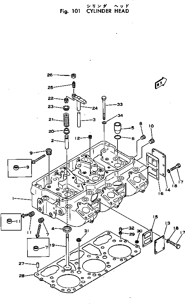 Схема запчастей Komatsu VT-1710-1 - ГОЛОВКА ЦИЛИНДРОВ ГОЛОВКА ЦИЛИНДРОВ