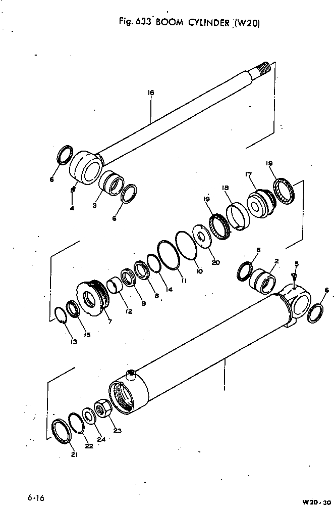 Схема запчастей Komatsu W20-1 - ЦИЛИНДР СТРЕЛЫ ГИДРАВЛИКА