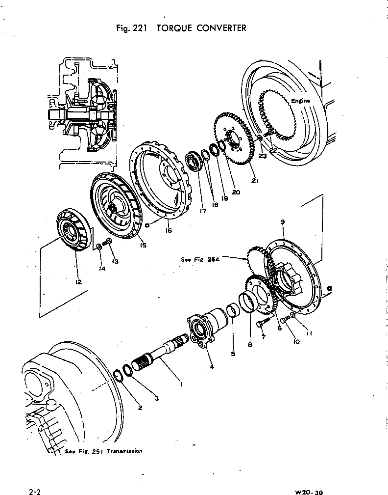 Схема запчастей Komatsu W30-1 - ГИДРОТРАНСФОРМАТОР ГИДРОТРАНСФОРМАТОР И ТРАНСМИССИЯ