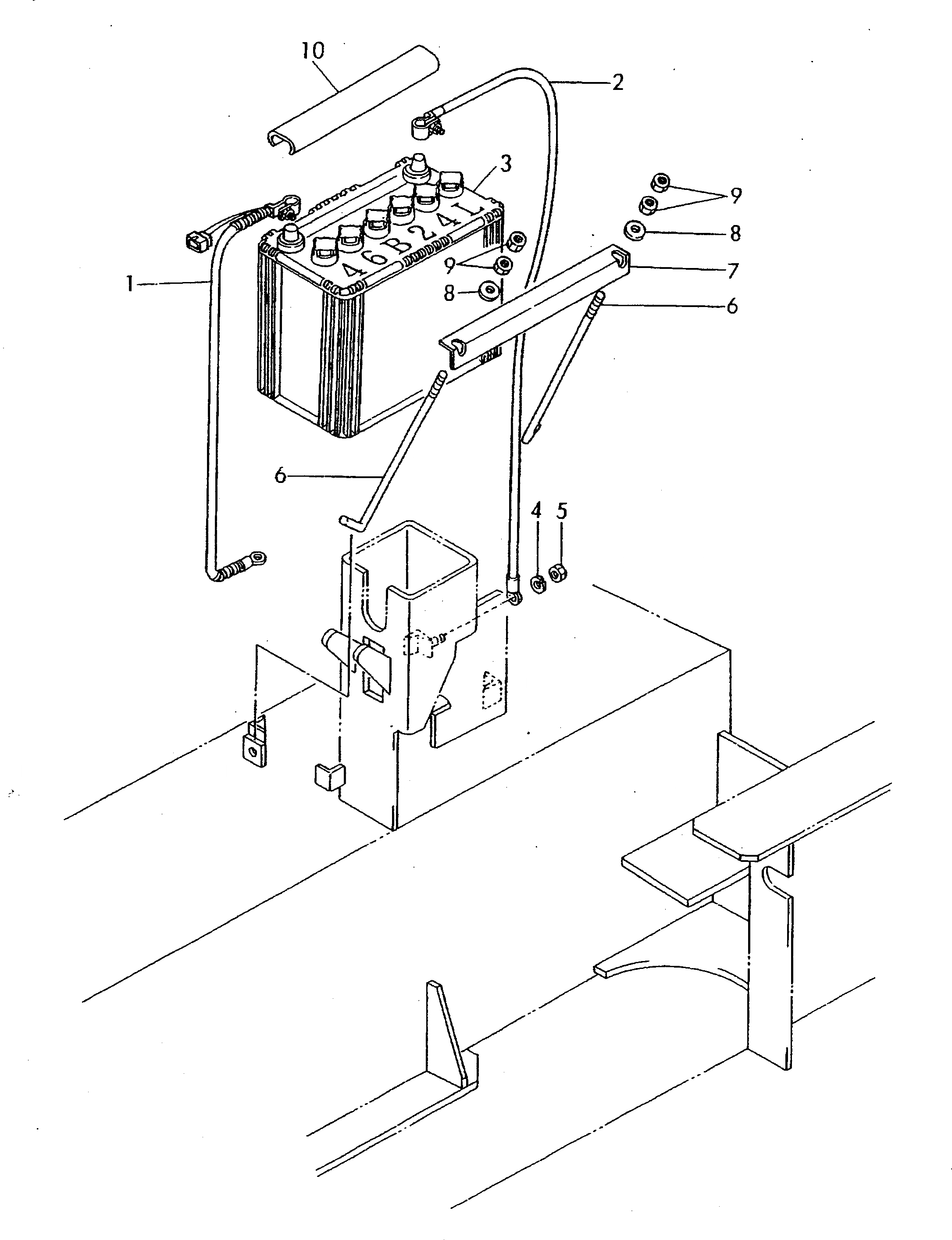 Схема запчастей Komatsu WA10-1 - АККУМУЛЯТОР КОМПОНЕНТЫ ДВИГАТЕЛЯ И ЭЛЕКТРИКА