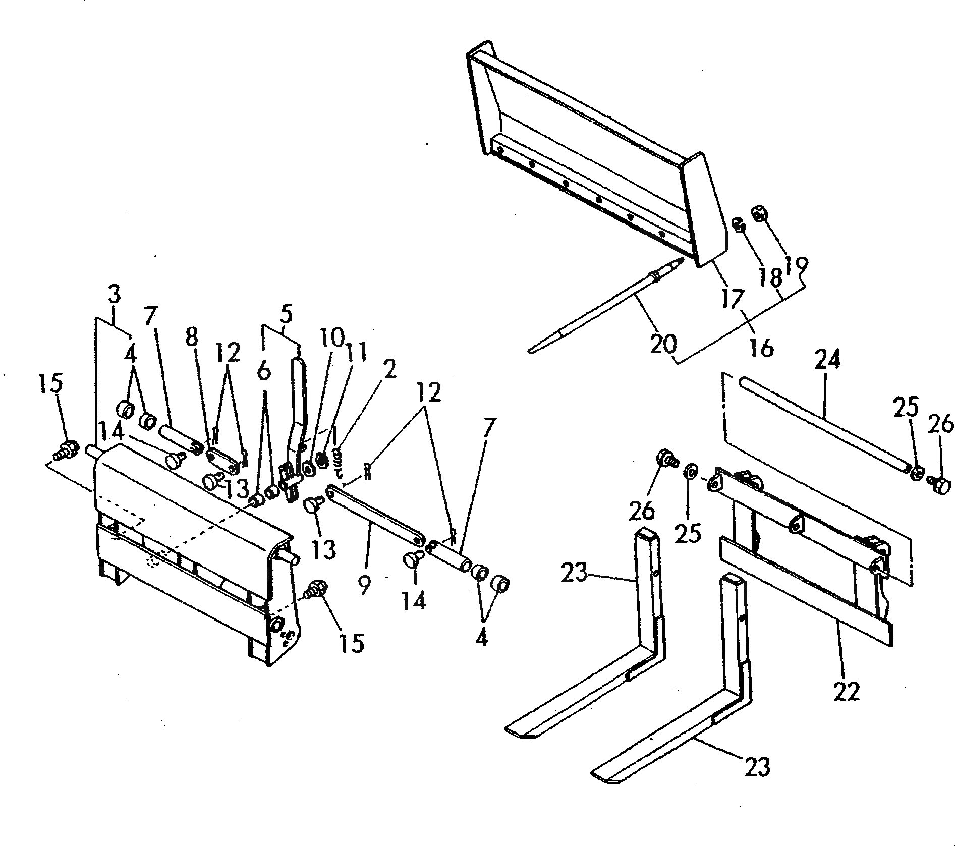 Схема запчастей Komatsu WA10-1 - НАВЕСН. ОБОРУД (ДЕРЖАТЕЛЬ¤UTILITY ВИЛЫ И LUMBER ВИЛЫ) РАБОЧЕЕ ОБОРУДОВАНИЕ