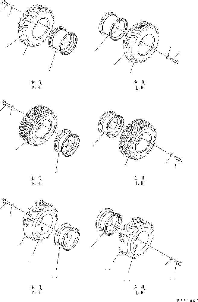 Схема запчастей Komatsu WA10-1 - ШИНЫ И DISK КОЛЕСА КАТАЛОГИ ЗЧ