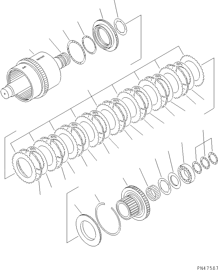 Схема запчастей Komatsu WA100-3-X - ТРАНСМИССИЯ (ПЕРЕД. МУФТА)(№-) ТРАНСМИССИЯ