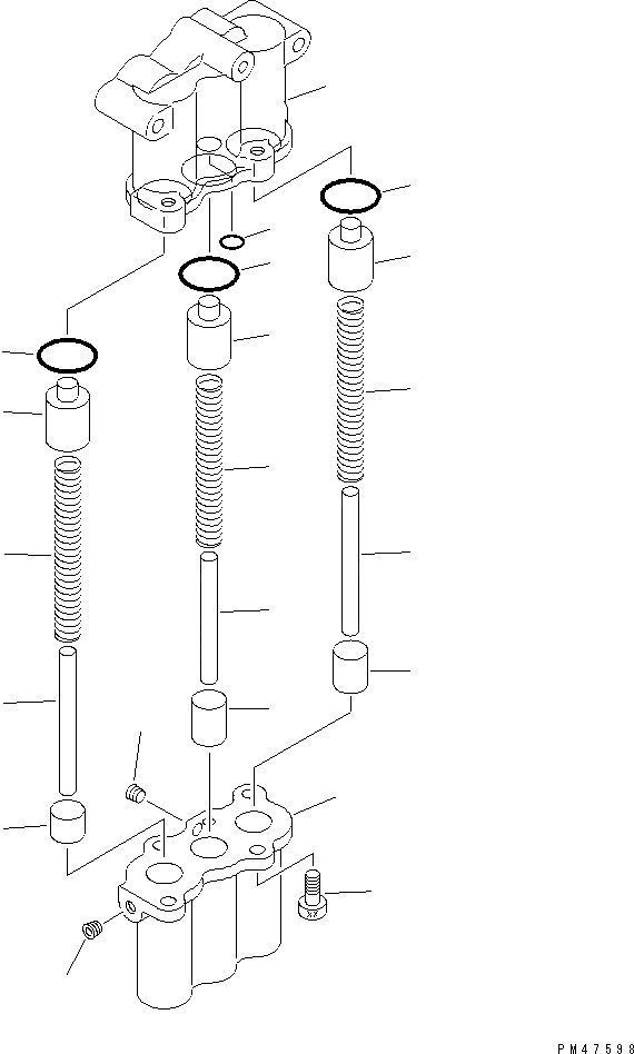 Схема запчастей Komatsu WA100-3-X - КЛАПАН АККУМУЛЯТОРА ТРАНСМИССИИ(№-) ТРАНСМИССИЯ